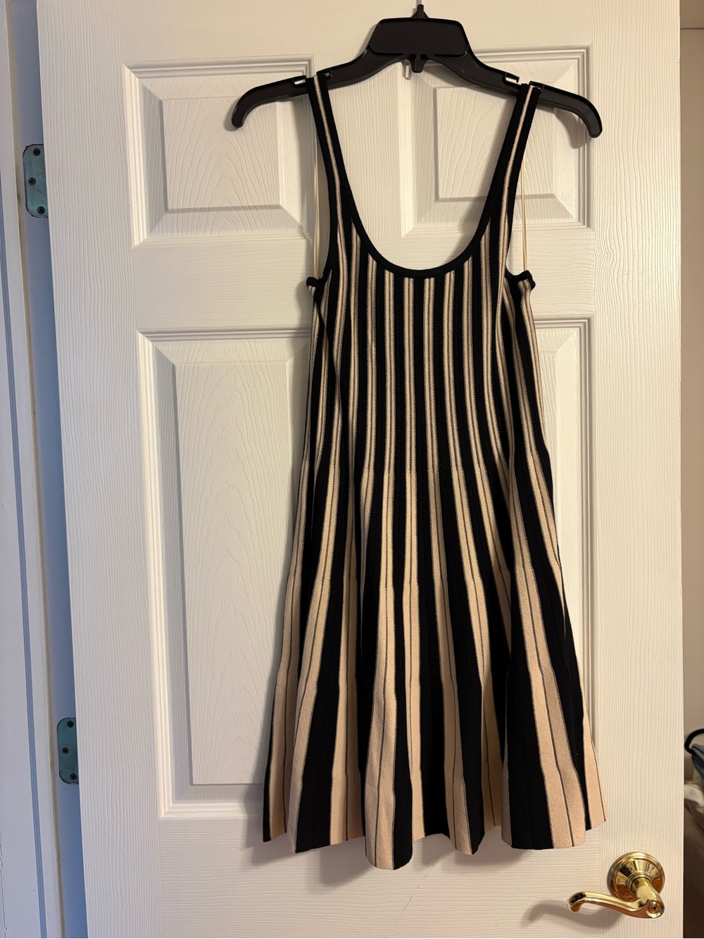 Mustard Seed Sleeveless Black and Cream Striped Knit Dress - BRAND NEW WITH TAGS